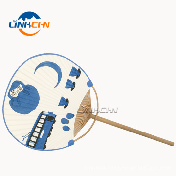 high quality with bamboo for promotion round hand fan